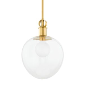 Anna One Light Pendant in Aged Brass by Mitzi