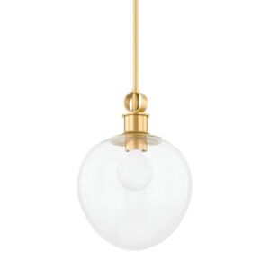 Anna One Light Pendant in Aged Brass by Mitzi