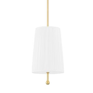 Adeline One Light Pendant in Aged Brass by Mitzi