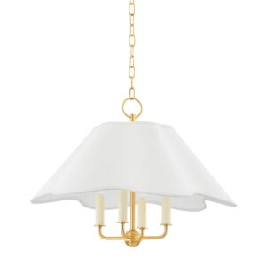 Rosanna Four Light Pendant in Aged Brass by Mitzi