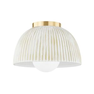 Eloise One Light Flush Mount in Aged Brass by Mitzi