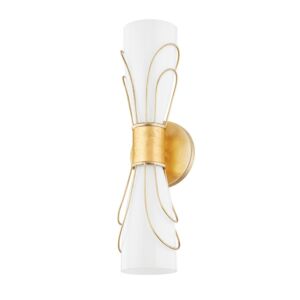 Gabriella Two Light Wall Sconce in Vintage Gold Leaf by Mitzi