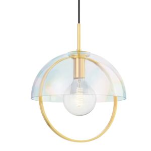 Meriah One Light Pendant in Aged Brass by Mitzi