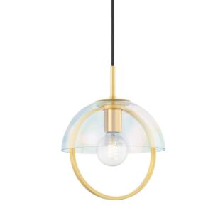 Meriah One Light Pendant in Aged Brass by Mitzi