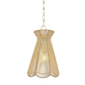 Aaliyah One Light Pendant in Aged Brass by Mitzi