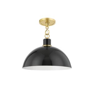 Camille One Light Pendant in Aged Brass by Mitzi