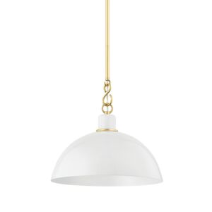 Camille One Light Pendant in Aged Brass by Mitzi