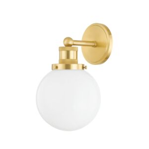 Beverly One Light Wall Sconce in Aged Brass by Mitzi