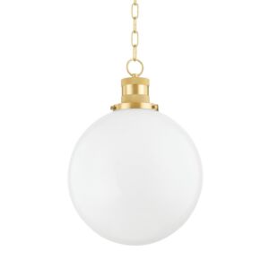 Beverly One Light Pendant in Aged Brass by Mitzi