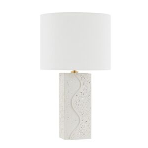 Cort One Light Table Lamp in Aged Brass by Mitzi