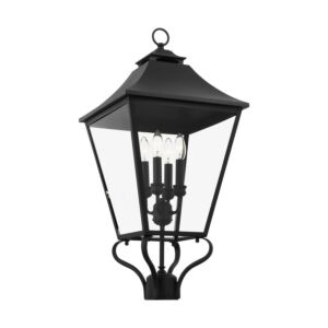 Galena Four Light Outdoor Post Lantern in Textured Black by Visual Comfort Studio