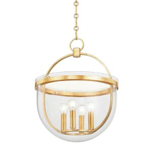 Malloy 4-Light Lantern in Vintage Gold Leaf