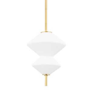 Barrow 1-Light LED Pendant in Aged Brass