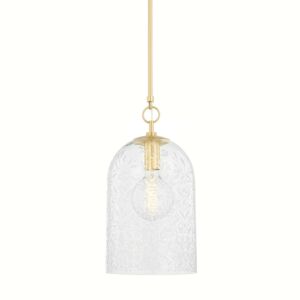 Belleville One Light Pendant in Aged Brass by Hudson Valley