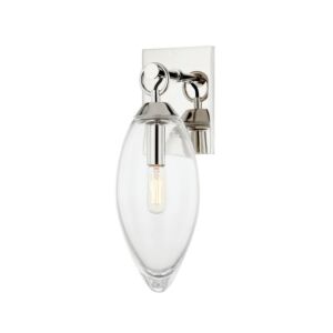 Nantucket One Light Wall Sconce in Polished Nickel by Hudson Valley