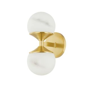 Grafton 2-Light LED Wall Sconce in Aged Brass