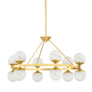 Grafton 12-Light LED Chandelier in Aged Brass