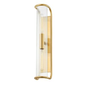 Fillmore Two Light Wall Sconce in Aged Brass by Hudson Valley