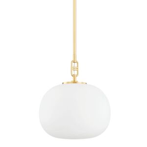 Ingels One Light Pendant in Aged Brass by Hudson Valley