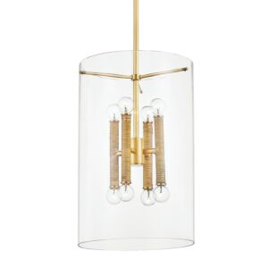 Barlow Eight Light Lantern in Aged Brass by Hudson Valley