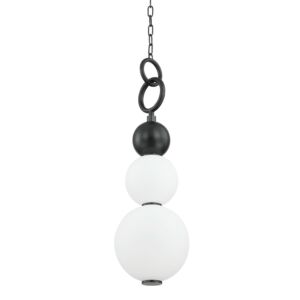 Perrin LED Pendant in Black Brass by Hudson Valley