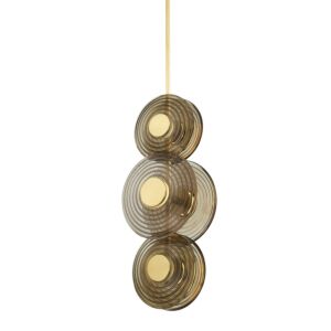 Griston 6-Light LED Pendant in Aged Brass