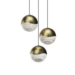 Grapes 3-Light LED Pendant in Brass Finish