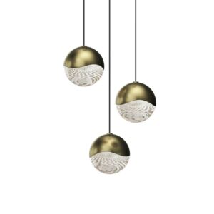 Grapes 3-Light LED Pendant in Brass Finish