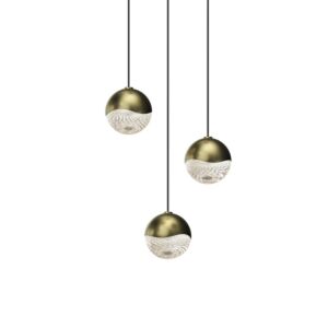 Grapes 3-Light LED Pendant in Brass Finish