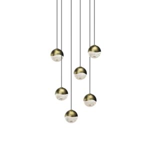 Grapes 6-Light LED Pendant in Brass Finish