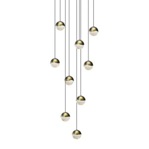 Grapes LED Pendant in Brass Finish by Sonneman