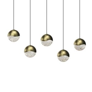 Grapes 5-Light LED Pendant in Brass Finish