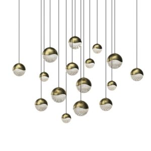 Grapes LED Pendant in Brass Finish by Sonneman