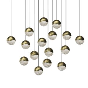 Grapes 16-Light LED Pendant in Brass Finish