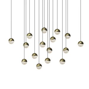 Grapes 16-Light LED Pendant in Brass Finish