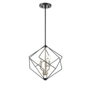 Ashoona 3-Light Pendant in Buffed Nickel and Ebony