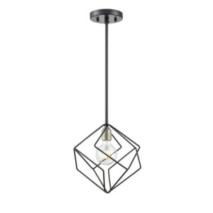 Ashoona 1-Light Pendant in Buffed Nickel and Ebony