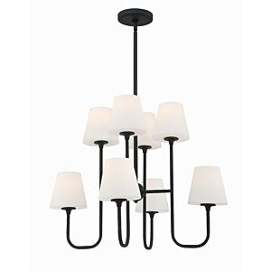 Keenan Eight Light Chandelier in Black Forged by Crystorama