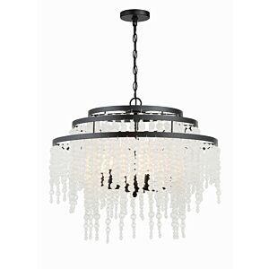 Poppy Six Light Chandelier in Matte Black by Crystorama