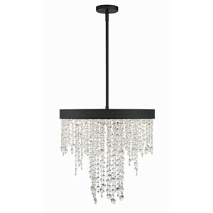 Winham Five Light Chandelier in Black Forged by Crystorama