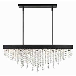 Winham Eight Light Chandelier in Black Forged by Crystorama