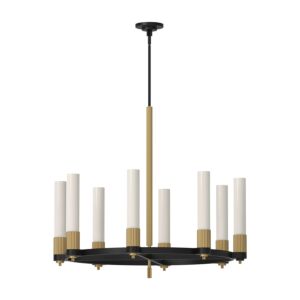 Rue 8-Light Chandelier in Matte Black with Brushed Gold