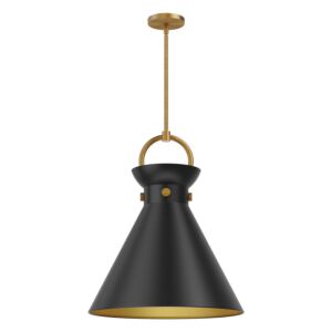 Emerson 1-Light Pendant in Aged Gold with Matte Black