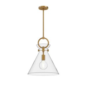 Emerson 1-Light Pendant in Aged Gold with Clear