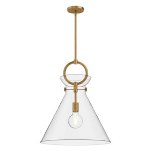 Emerson 1-Light Pendant in Aged Gold with Clear