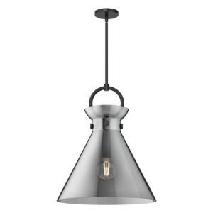 Emerson 1-Light Pendant in Matte Black with Smoked