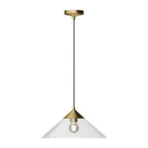 Mauer 1-Light Pendant in Brushed Gold with Clear Glass