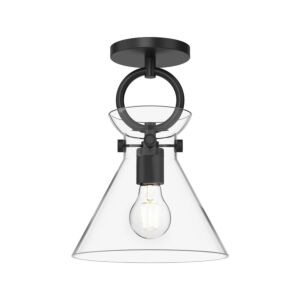 Emerson 1-Light Semi-Flush Mount in Matte Black with Clear Glass