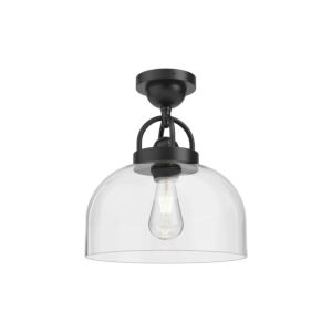 Lancaster 1-Light Semi-Flush Mount in Matte Black