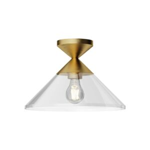 Mauer 1-Light Semi-Flush Mount in Brushed Gold with Clear Glass